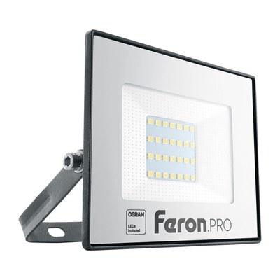 Прожектор светодиодный 30W 6400K IP65 AC175-265V/50Hz, черный, LL-1000 | 41539 | FERON