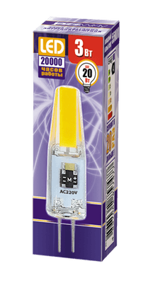 Лампа светодиодная LED 3Вт G4 220В 5500К PLED-G4 COB капсульная | 2857477 | Jazzway