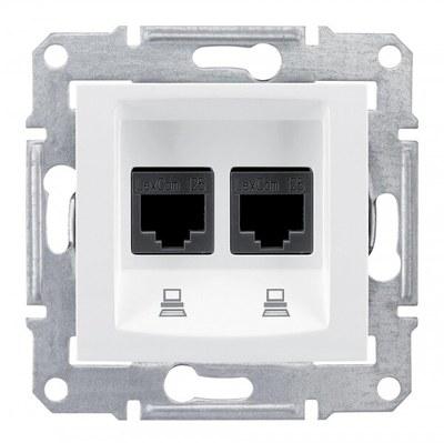 Sedna Белый Розетка компьютерная 2-ая RJ45 кат. 6 STP | SDN5000121 | Schneider Electric