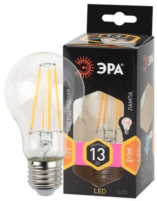 Лампа светодиодная F-LED A60-13W-827-E27 (филамент, груша, 13Вт, тепл., Е27) | Б0035027 | ЭРА