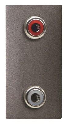 Механизм 2xRCA разъёма, красный+белый, 1-модульный, серия Zenit, цвет антрацит | 2CLA215520N1801 | ABB