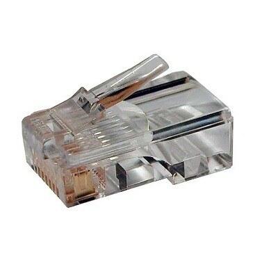 Разъем под витую пару PLUG-8P8C-U-C3-100 RJ-45(8P8C) кат.3 (6 µ"/ 6м.дюй.),универсальный (д. одн. и многож. каб.) (100 шт) | 49344 | Hyperline