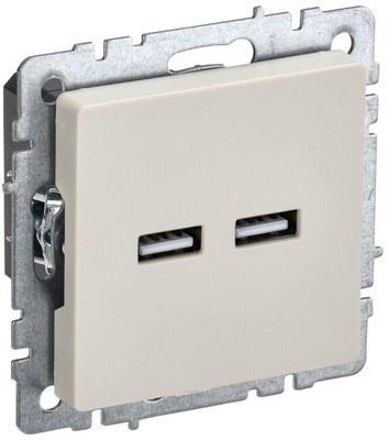 BRITE Розетка USB A+A 3,1А РЮ10-1-БрКр бежевый | BR-U21-D31-K10 | IEK