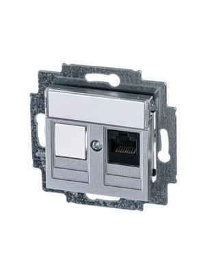 ABB Levit Серебро Розетка комп. RJ45 категория 5e и заглушка | 5014H-A51017 70W | 2CHH295117A6070 | ABB