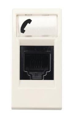 ABB Zenit Альп. белый Розетка телефонная на 6 контактов, RJ12, (1 мод) | N2117.6 BL | 2CLA211760N1101 | ABB