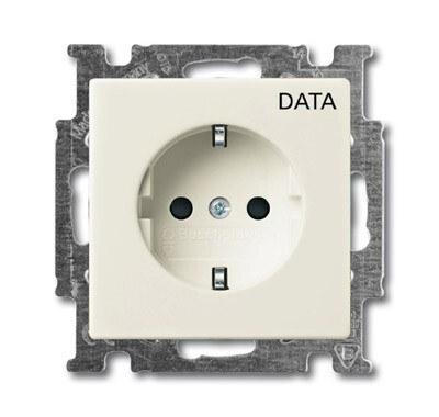 ABB Basic 55 Шале (белый) Розетка с/з с маркировкой DATA | 2011-0-6145 | 2CKA002011A6145 | ABB