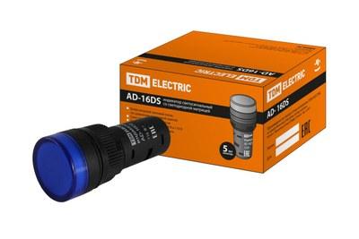 Лампа AD-16DS(LED)матрица d16мм синий 110В AC/DC | SQ0702-0069 | TDM