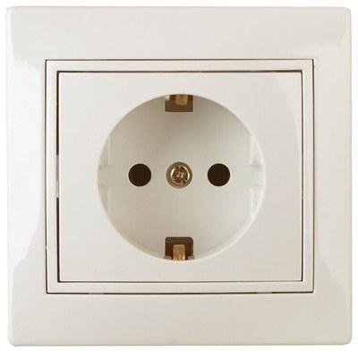 1-202-02 Intro Розетка 2P+E Schuko, 16А-250В, IP20, СУ, Plano, сл.кость | Б0027610 | Intro
