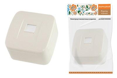 Розетка компьютерная (RJ-45) открытой установки IP20, сл. кость "Дача" Народная | SQ1824-0024 | TDM