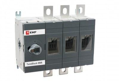 Рубильник 200A 3P без рукоятки управления TwinBlock EKF PROxima | tb-s-200-3p | EKF