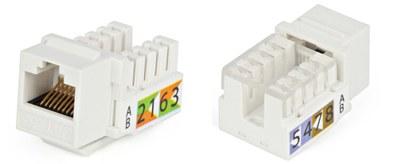 Вставка Keystone Jack KJ2-8P8C-C5e-90-WH RJ-45(8P8C), категория 5e, Dual IDC, белая | 16289 | Hyperline