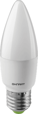 Лампа светодиодная OLL-C37-10-230-6.5K-E27-FR | 61961 | ОНЛАЙТ