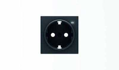 Накладка для розетки SCHUKO с линзой для контрольной подсветки, серия SKY, цвет чёрный барх.|2CLA858880A1501| ABB