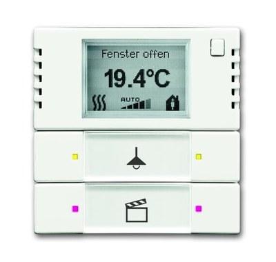 6128/28-884-500 Терморегулятор KNX c дисплеем и сенсором, 2/4-клавишный, белый бархат | 6134-0-0338 | 2CKA006134A0338 | ABB