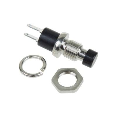 Выключатель-кнопка металл 220V 2А (2с) (ON)-OFF ?7.2 черная Micro | 36-3311 | REXANT