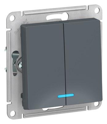 AtlasDesign Грифель Выключатель 2-клавишный с подсветкой, сх.5а, 10АХ, механизм | ATN000753 | SE