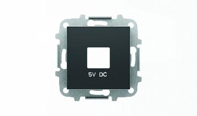Накладка для механизмов зарядного устройства USB, арт.8185, серия SKY, цвет чёрный барх.|2CLA858500A1501| ABB