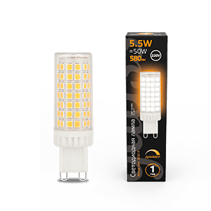 Лампа светодиодная G9 AC185-265V 5,5W 550lm 3000K керамика диммируемая LED 1/10/200 | 107309155-D | Gauss