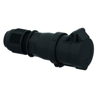 Вилка панельная 3п(2p + PE) 16А 230 QC черная IP44 I 310512-Bals I Bals