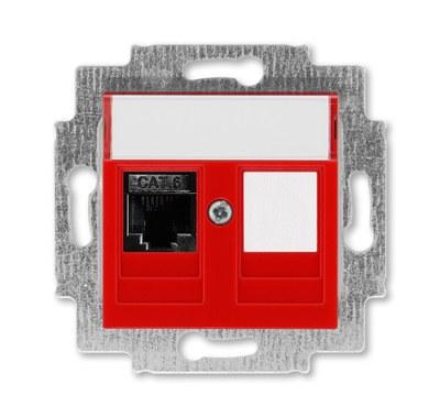 ABB Levit Красный Розетка комп. RJ45 категория 6 и заглушка | 5014H-A61017 65W | 2CHH296117A6065 | ABB
