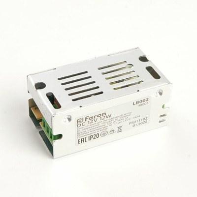 Трансформатор электронный для светодиодной ленты 12W 12V (драйвер), LB002 | 48005 | FERON
