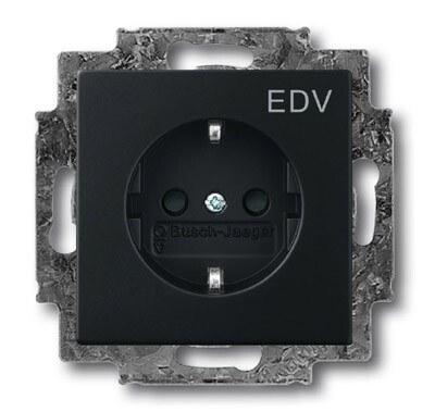 Розетка SCHUKO 16А 250В с маркировкой EDV, серия solo/future, цвет чёрный бархат | 2013-0-5332 | 2CKA002013A5332 | ABB