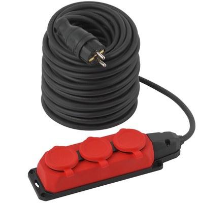 Удлинитель силовой UK-3e-3x1,5-50m-IP44(KG) с заземлением 3 розетки каучук 50м КГ 3х1,5мм2 IP44 | Б0057584 | ЭРА
