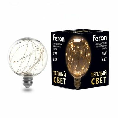 Лампа светодиодная, (3W) 230V E27 2700K G95, LB-382 | 41677 | FERON