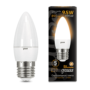 Лампа светодиодная Black LED Свеча E27 9.5W 890lm 3000К | 103102110 | Gauss