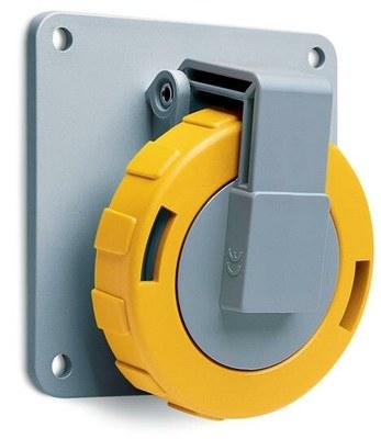 Розетка панельная с угловым фланцем 332RAU4W, 32A, 3P+E, IP67, 4ч|2CMA166960R1000| ABB