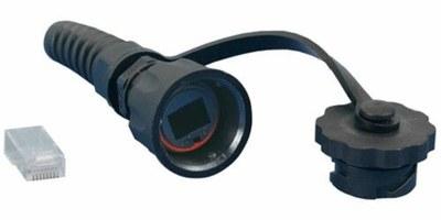 PLUG-IE-8P8C-P-C5-SH Промышленный разъем RJ-45 (8P8C) под витую пару, IP67, категория 5e, с защитной крышкой, экранированный (SH) | 47307 | Hyperline
