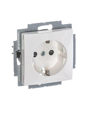 ABB Basic 55 Альп. белый Розетка с/з с защитными шторками | 2013-0-5278 | 2CKA002013A5278 | ABB