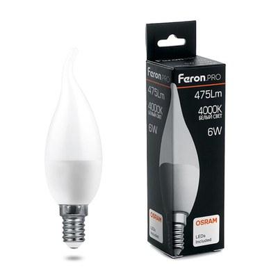 Лампа светодиодная .PRO LB-1306 Свеча E14 6W 4000K OSRAM LED | 38048 | Feron