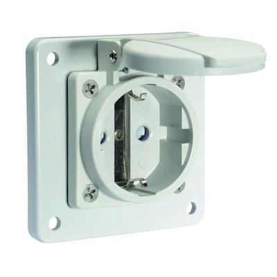Розетка панельная Schuko фланец 75х75 Schuko IP54 серая QC 16A 250V I 7110909-Bals I Bals