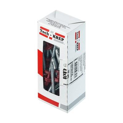 Саморез КР св. 4,8х70 RAL-3011 (темно-красный) (30 шт) - коробка ( 0,277 кг) | 124652 | Tech-KREP