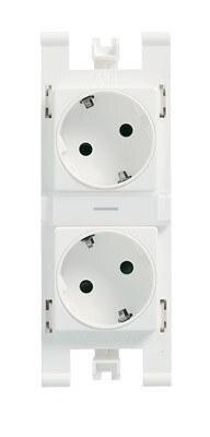 Блок из 2-х розеток SCHUKO, цвет альпийский белый | T1088 BL | 2CLA108800T1001 | ABB