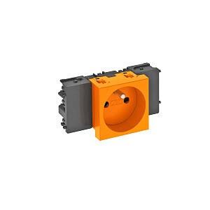 Розетка одинарная 0° Modul45connect франц. стандарт, 250 В, 16A (оранжевый) (STD-F0C ROR1) | 6120534 | OBO Bettermann