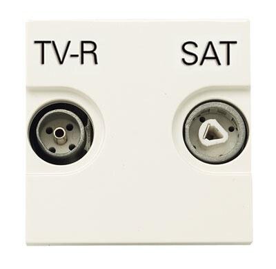ABB Zenit Серебряный Розетка TV-FM-SAT проходная, (2 мод) | N2251.8 PL | 2CLA225180N1301 | ABB