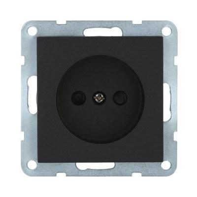 Розетка без з/к, со шторками (черный бархат) LK80 | 843308 | Ecoplast