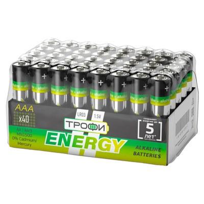 Батарейка щелочная (алкалиновая) LR03-40 bulk ECO (40/960/46080) (AAA) | Б0027812 | ТРОФИ