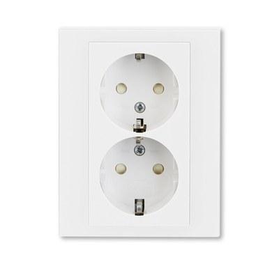 ABB Levit Белый / белый Розетка 2-ая с з/к со шторками 16А | 5522H-C03457 03W | 2CHH223457C6003 | ABB