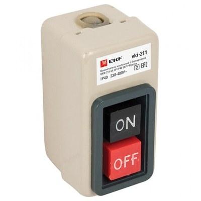 Выключатель кнопочный с блокировкой ВКИ-211 6А 3P IP40 EKF PROxima | vki-211 | EKF