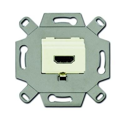 Механизм HDMI-розетки/разъёма, HDMI-type A, Full HD, 20 полюсов, цвет слоновая кость | 0230-0-0430 | 2CKA000230A0430 | ABB