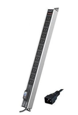 Блок распределения питания вертикальный для 19" шкафов, 16A12 ХIEC60320 C19, автоматический выключатель 1Р, индикатор т | R5V12CBOPCDC19 | DKC