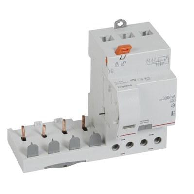 Дифференциальный блок DX3 - тип A - 300 мА - 4П - 400 В~ - 40 А - 3 модуля | 410528 | Legrand
