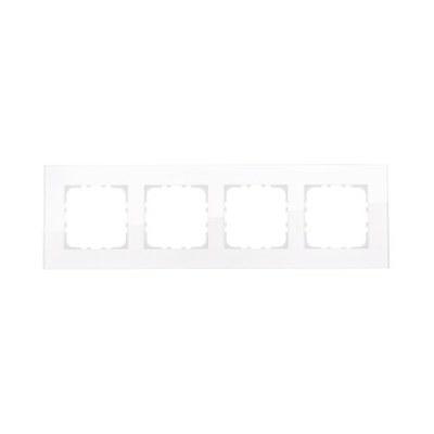 Рамка 4-постовая, натуральное стекло (белый) LK80 | 844413-1 | Ecoplast