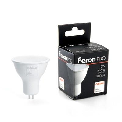 Лампа светодиодная, (10W) 230V G5.3 6400K MR16, LB-1610 | 38160 | FERON