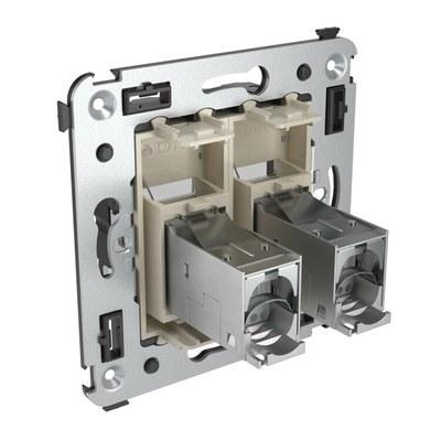 Розетка RJ-45 в стену, 5e двойная экранированная, Avanti, "Ванильная дымка" | 4405364 | DKC