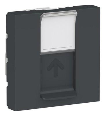 UNICA MODULAR розетка компьютерная,RJ45,одиночная,кат. 6 STP,2 модуля,антрацит | NU341754 | Schneider Electric