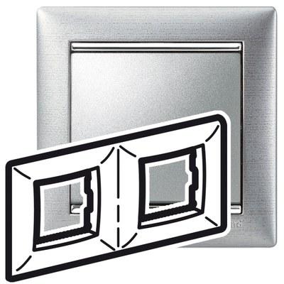 Valena Алюминий матовый Рамка 2-ая гориз | 770332 | Legrand